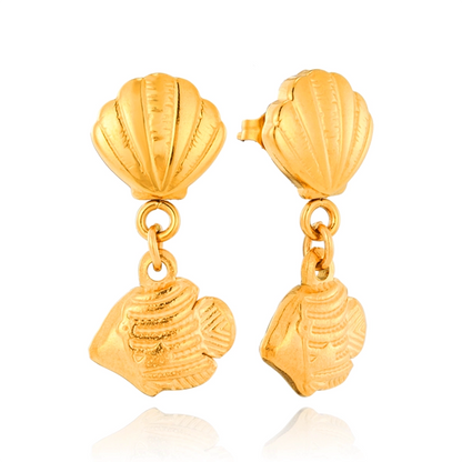 Shell and Fish Stud Earring
