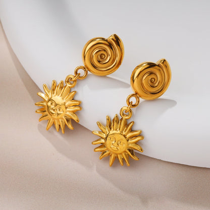 Sun Pendant Earring
