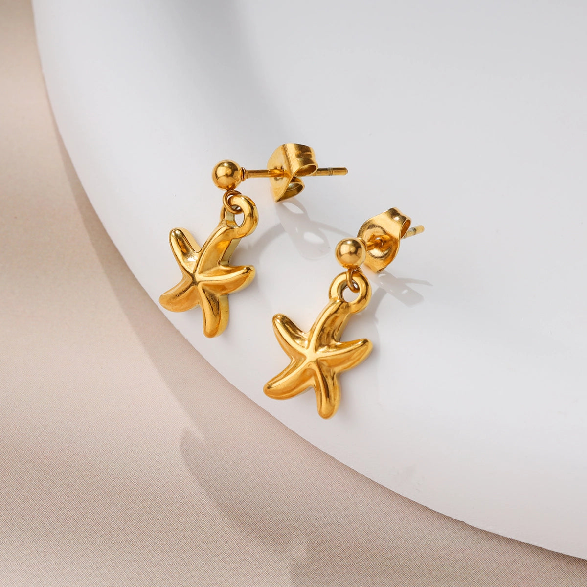 Starfish Pendant Stud Earring