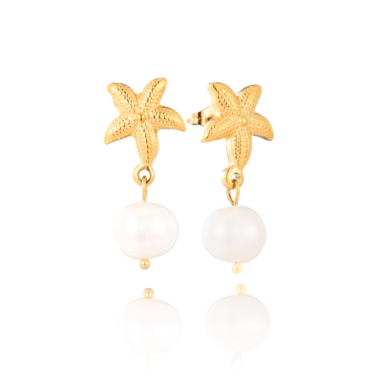 Starfish Freshwater Pearl Earrings