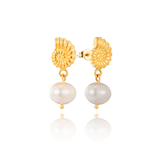 Conch Freshwater Pearl Earrings
