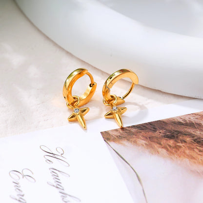 Mini Cross Diamond Earrings