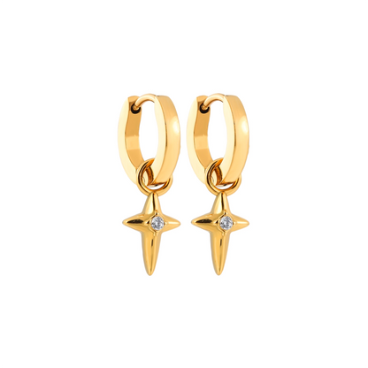 Mini Cross Diamond Earrings