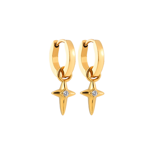 Mini Cross Diamond Earrings