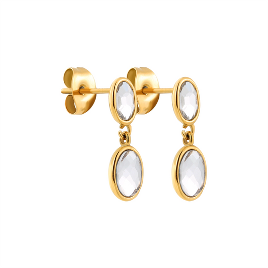 Mini White Zircon Drop Earrings