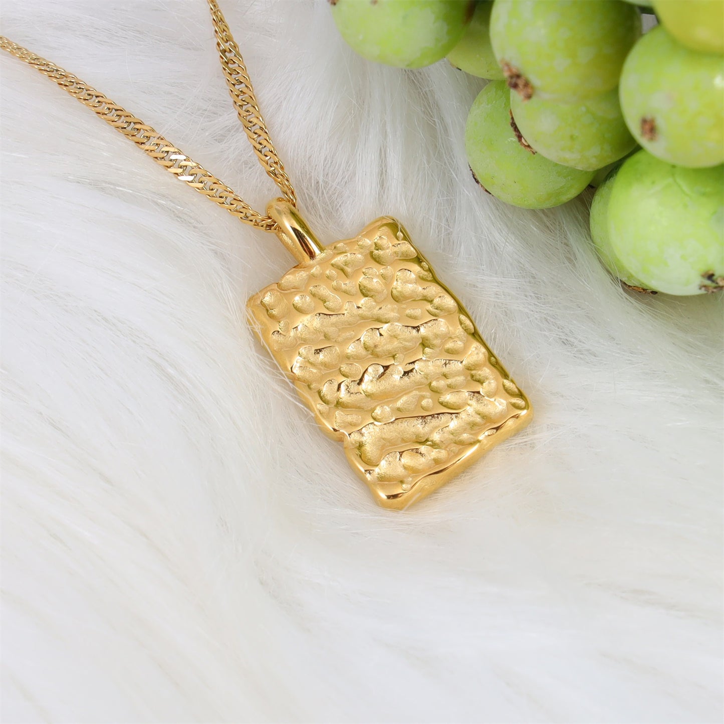 Hammered Rectangle Necklace