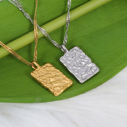 Hammered Rectangle Necklace