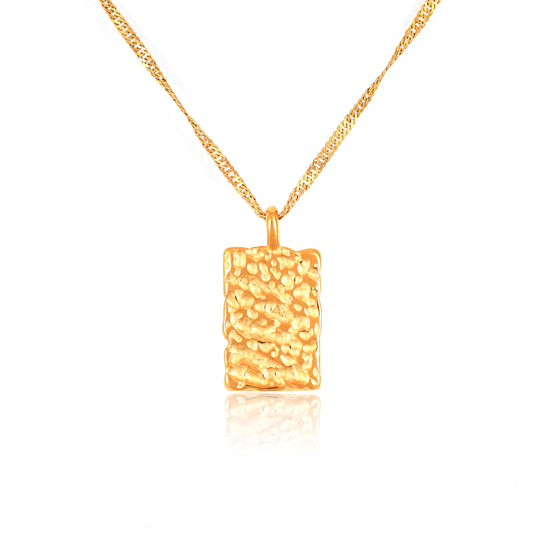 Hammered Rectangle Necklace