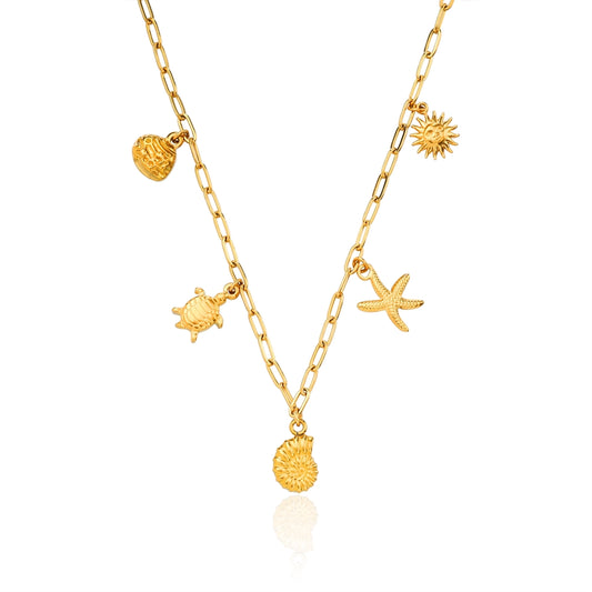 Shell Summer Oval Chain Necklace