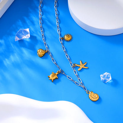 Shell Summer Oval Chain Necklace