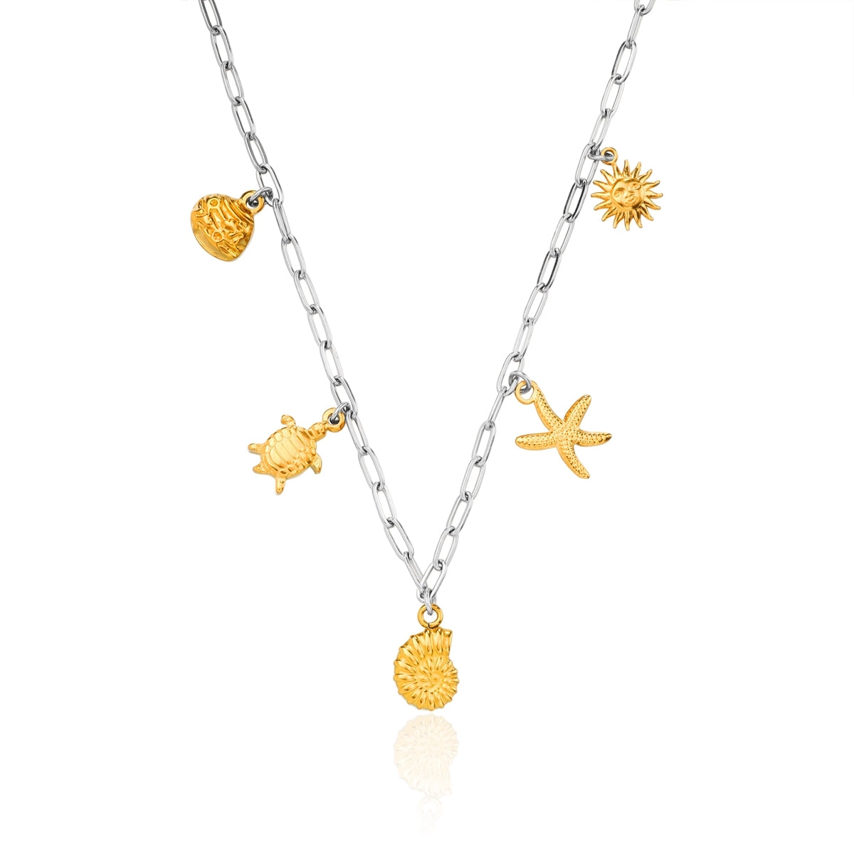 Shell Summer Oval Chain Necklace