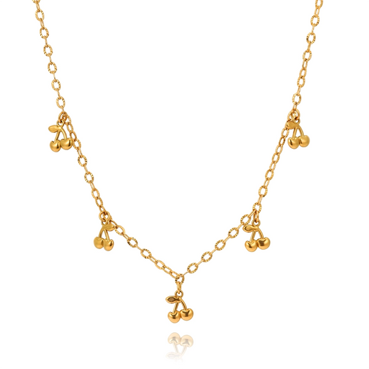 Gold Cherry Necklace