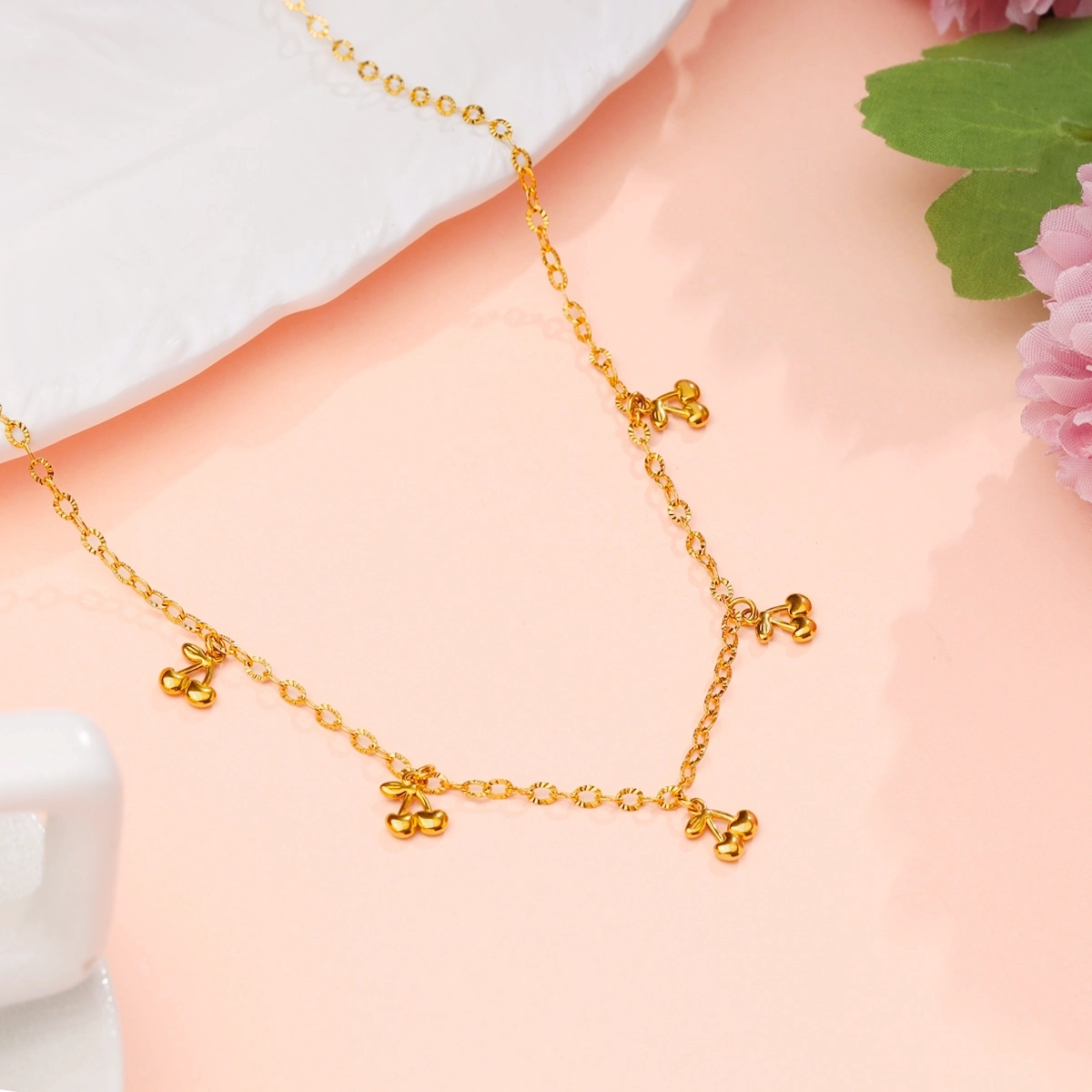 Gold Cherry Necklace