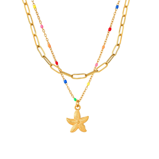 Double-layered Starfish Necklace