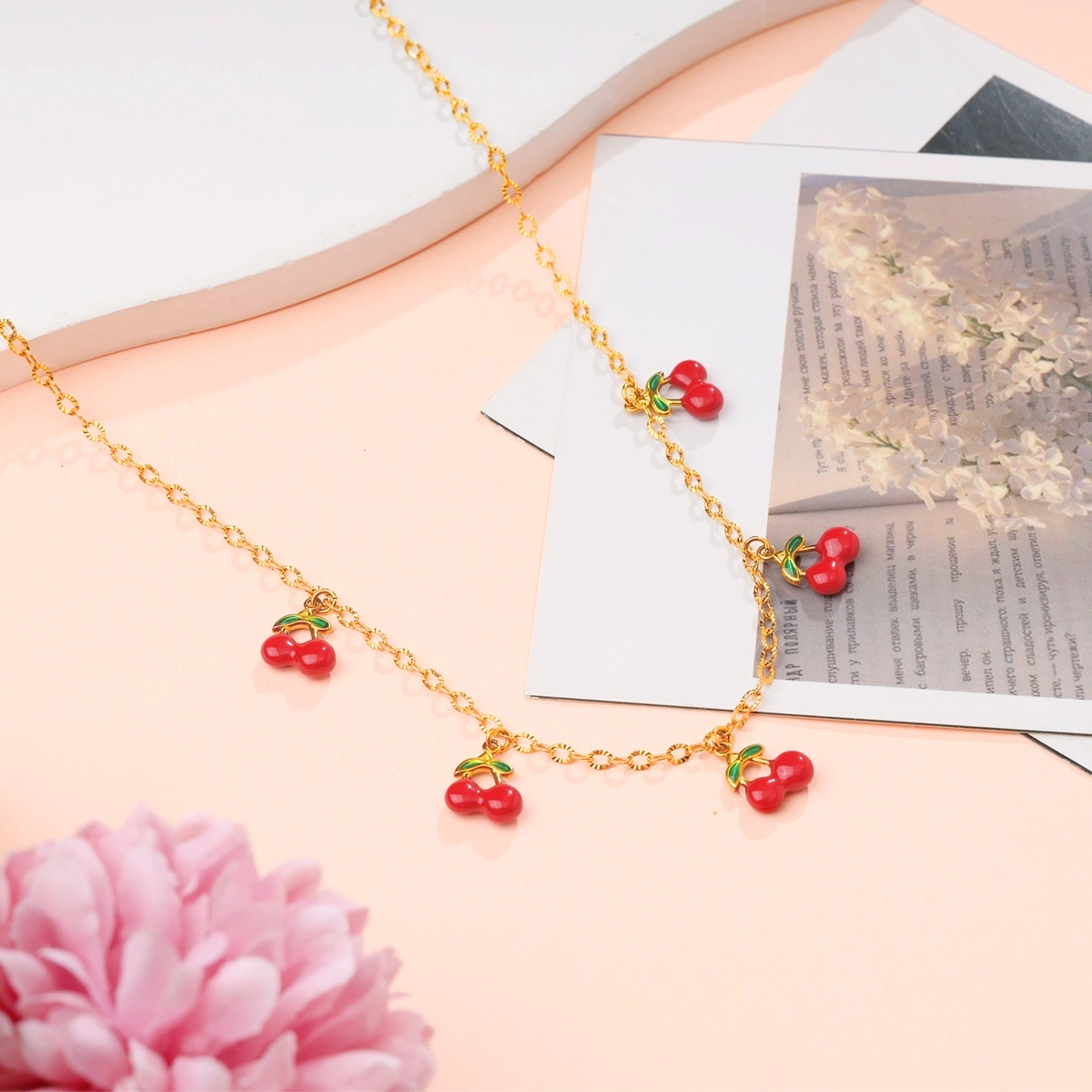 Red Cherry Charm Necklace