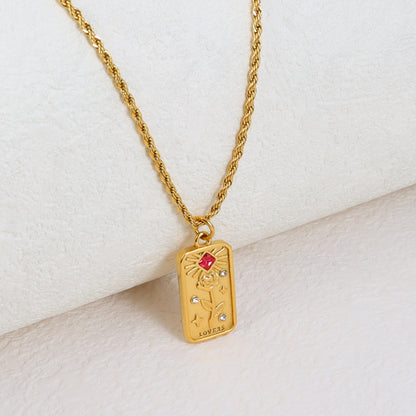 Tarot Card Zircon Necklace