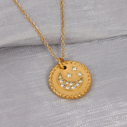 Diamond Moon Star Pendant Necklace