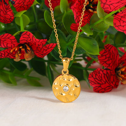 Round Zircon Pendant Necklace