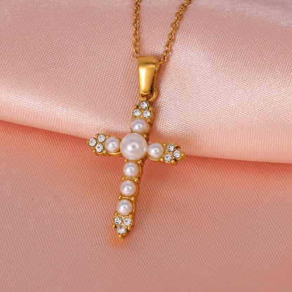 Pearl Cross Necklace