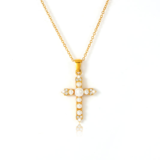 Pearl Cross Necklace