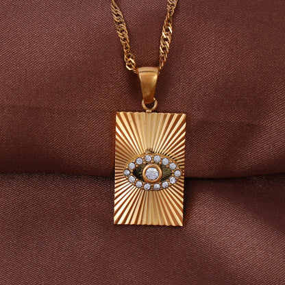 Zircon Evil Eye Pendant Necklace