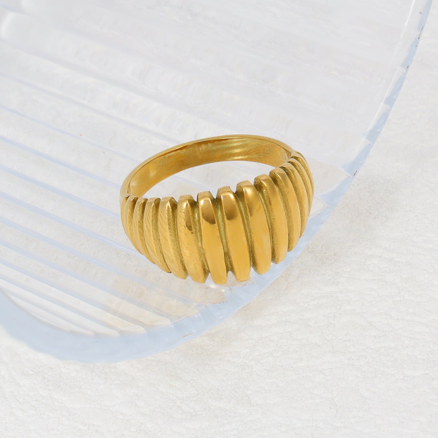 Chunky Ribbed Dome Ring