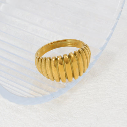 Chunky Ribbed Dome Ring