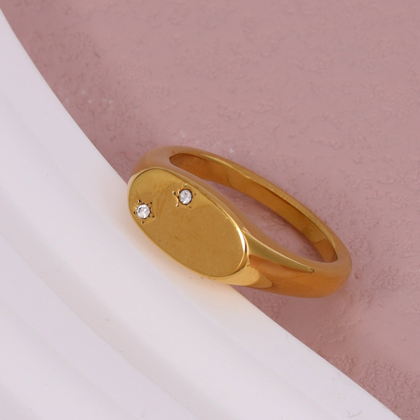 Zircon Oval Signet Ring