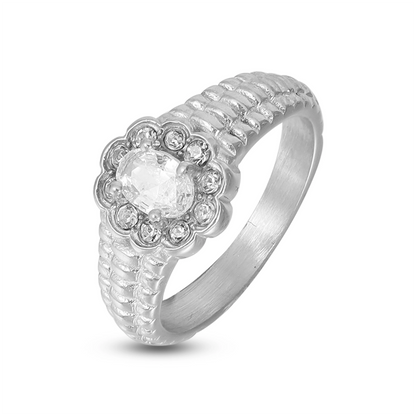 Double-layer Stone Oval Ring