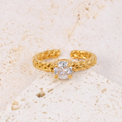 Zircon Twist Open Ring