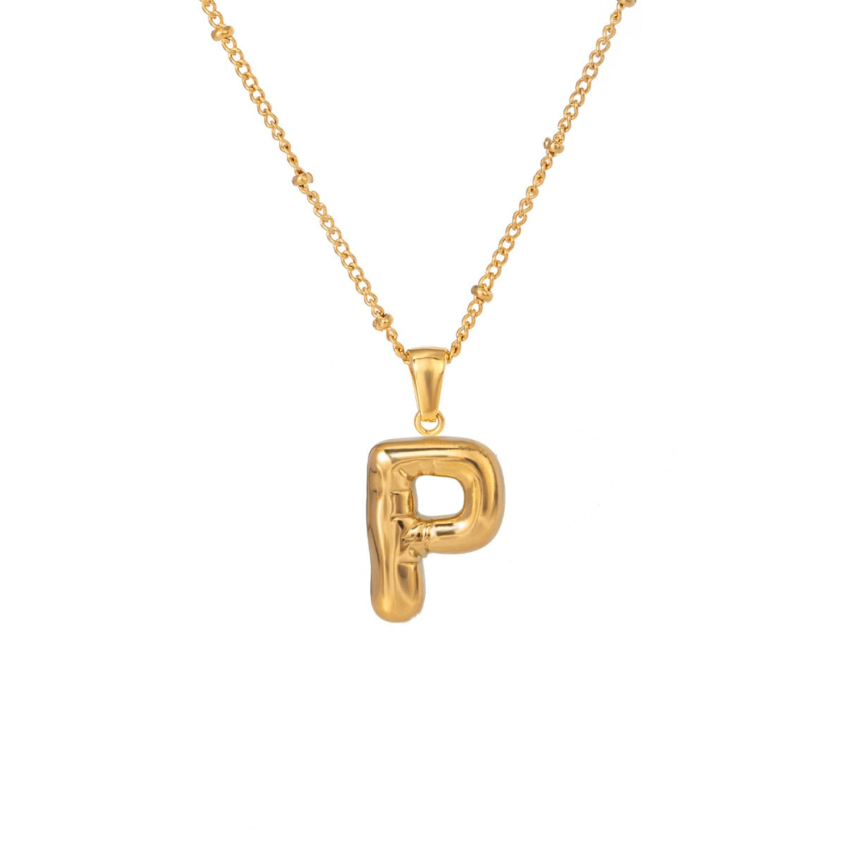 Balloon Bubble Letter Pendant Necklace