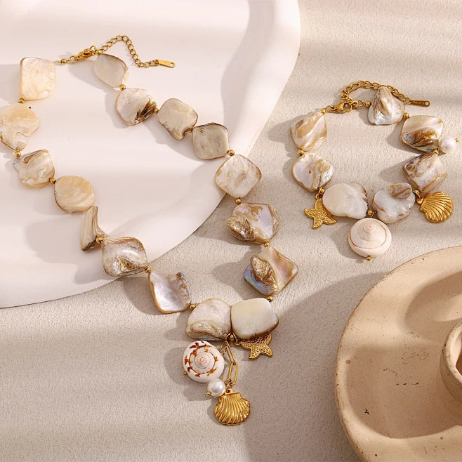 Bohemian Baroque Shell Charm Bracelet