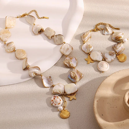 Bohemian Baroque Shell Charm Bracelet