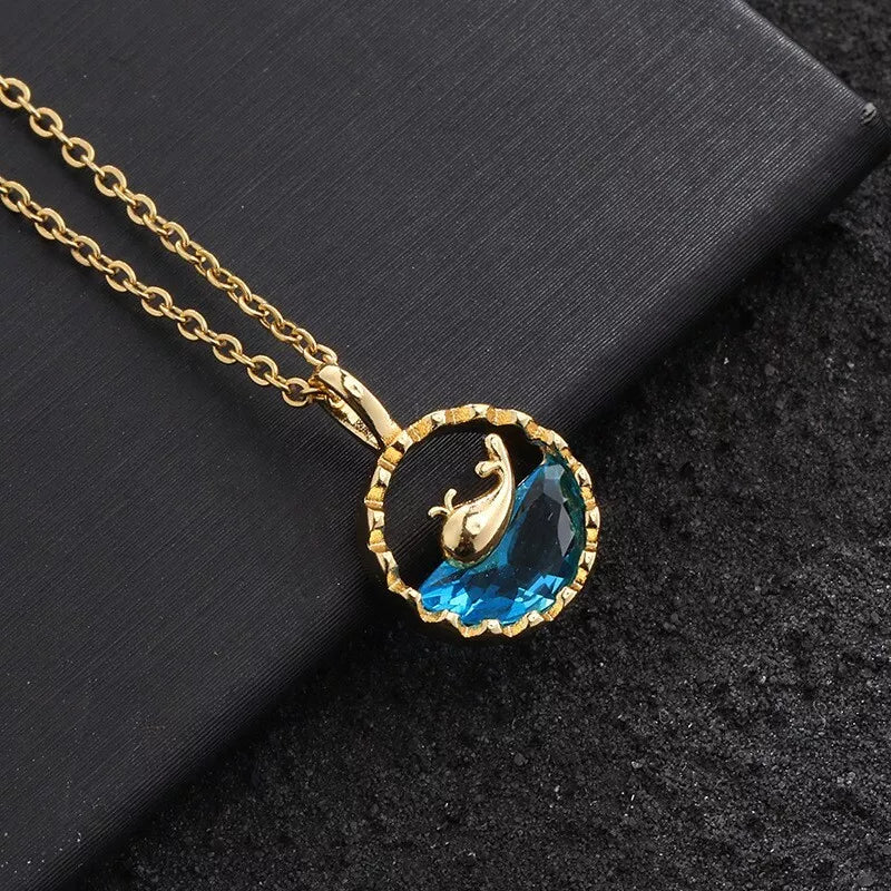 Blue Ocean Whale Pendant Necklace