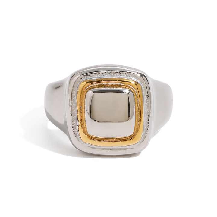 Retro Texture Color Blocked Ring