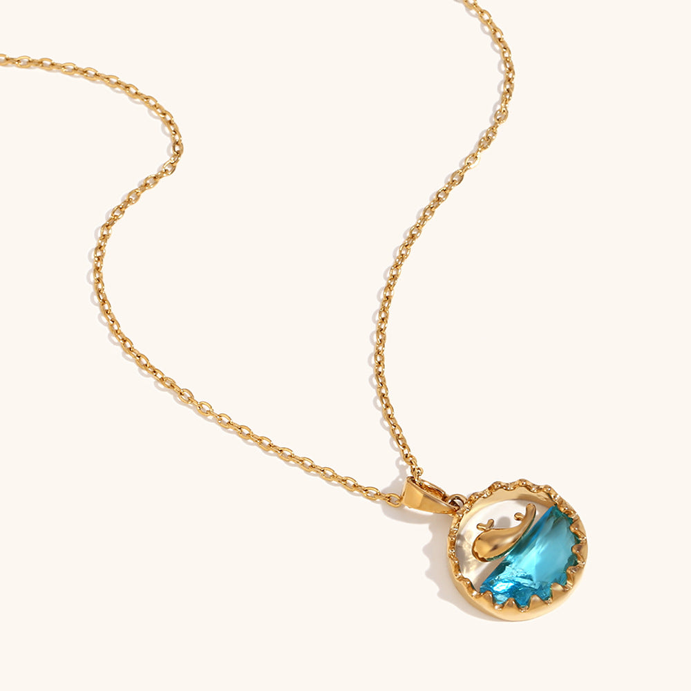 Blue Ocean Whale Pendant Necklace