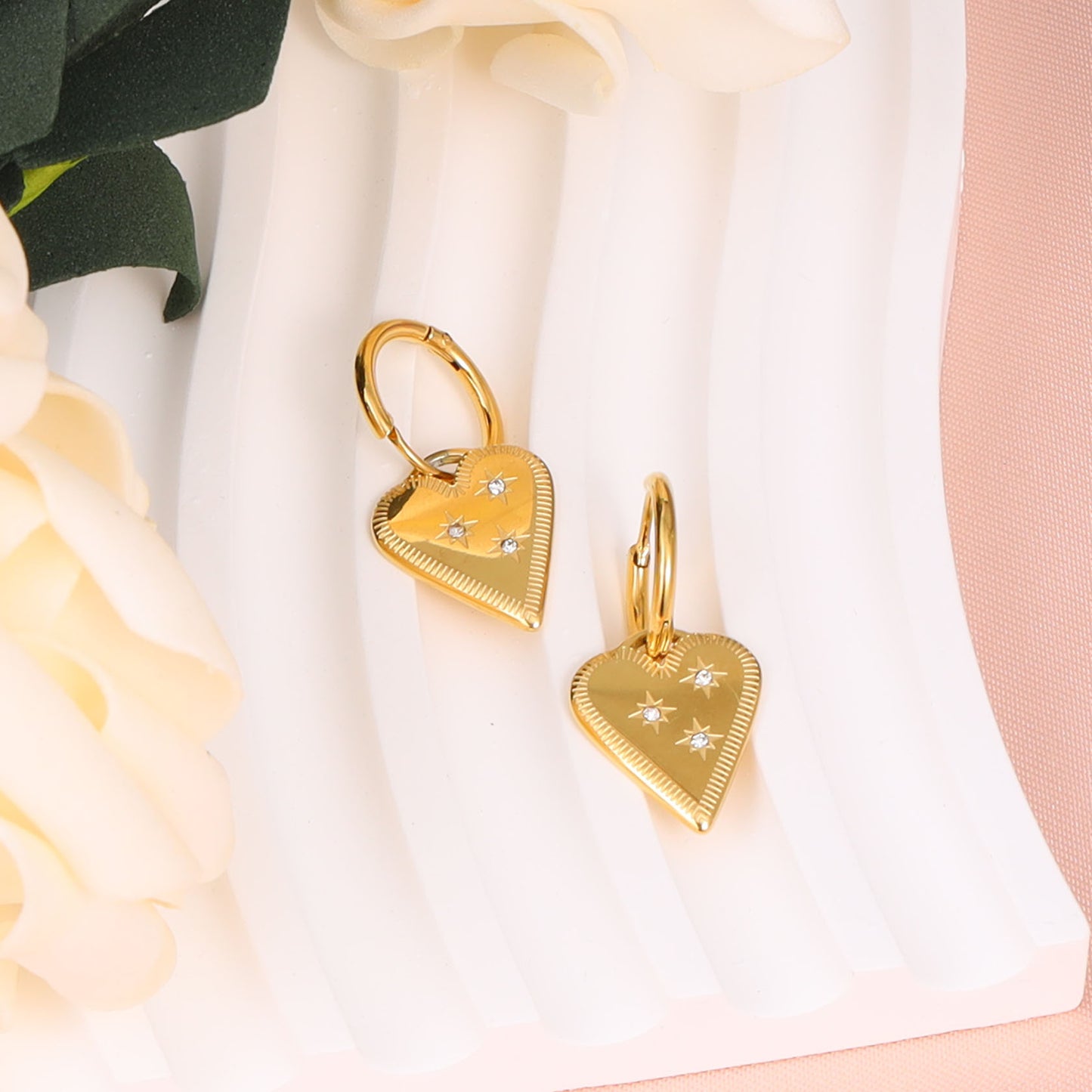 Heart Gold Hoop Earrings