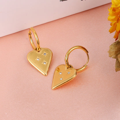 Heart Gold Hoop Earrings