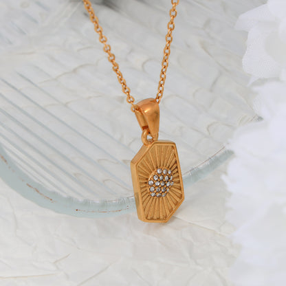 Geometric Zircon Grain Tarot Necklace