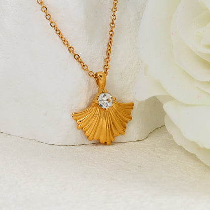 Ginkgo Leaf Pendant Necklace