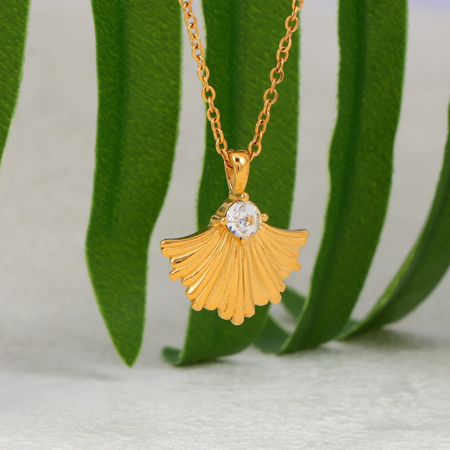 Ginkgo Leaf Pendant Necklace