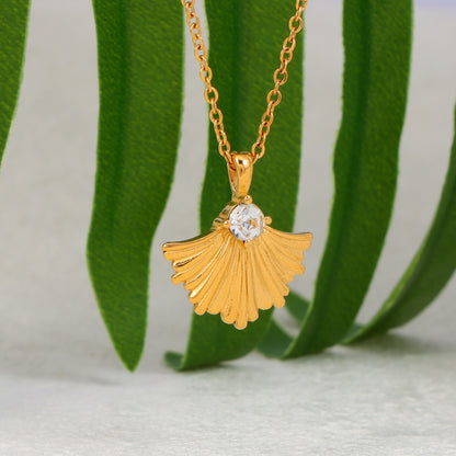 Ginkgo Leaf Pendant Necklace