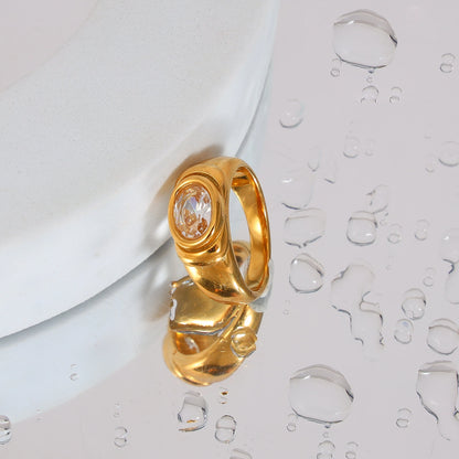 Oval Zircon Ring