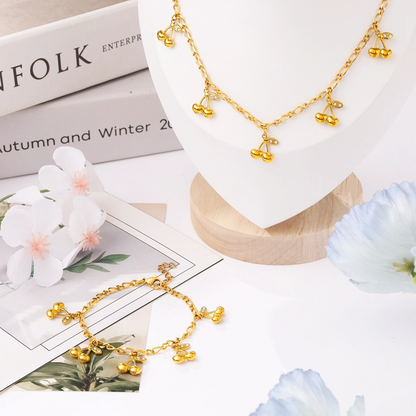 Gold Cherry Necklace