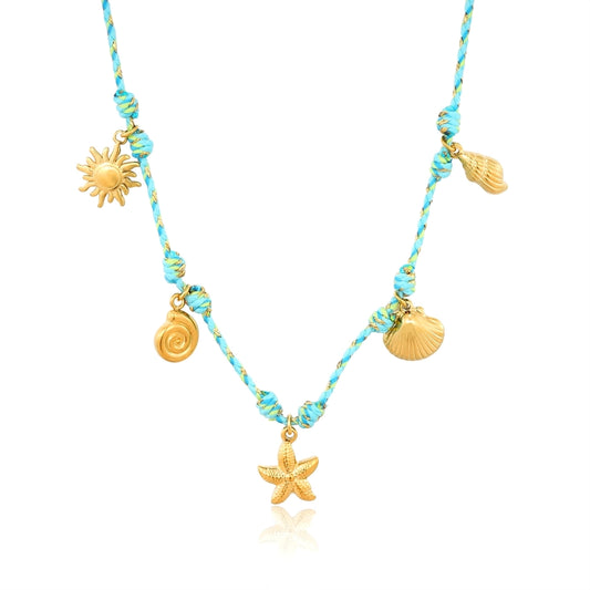 Starfish Ocean Summer Colored Rope Necklace