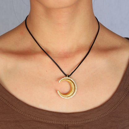 Czech Stone Moon Necklace