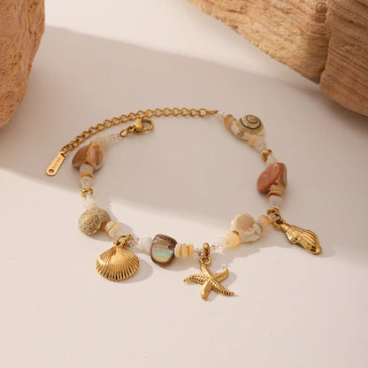 Starfish And Conch Shell Bracelet