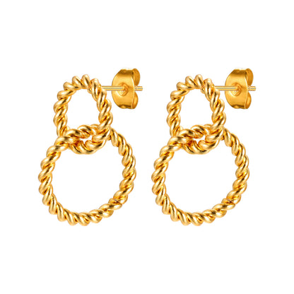 Twisted Double Hoop Earrings
