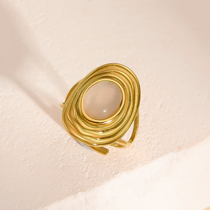 Round Cat's Eye Adjustable Ring