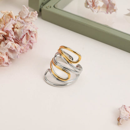 Gold and Silver Open Ring
